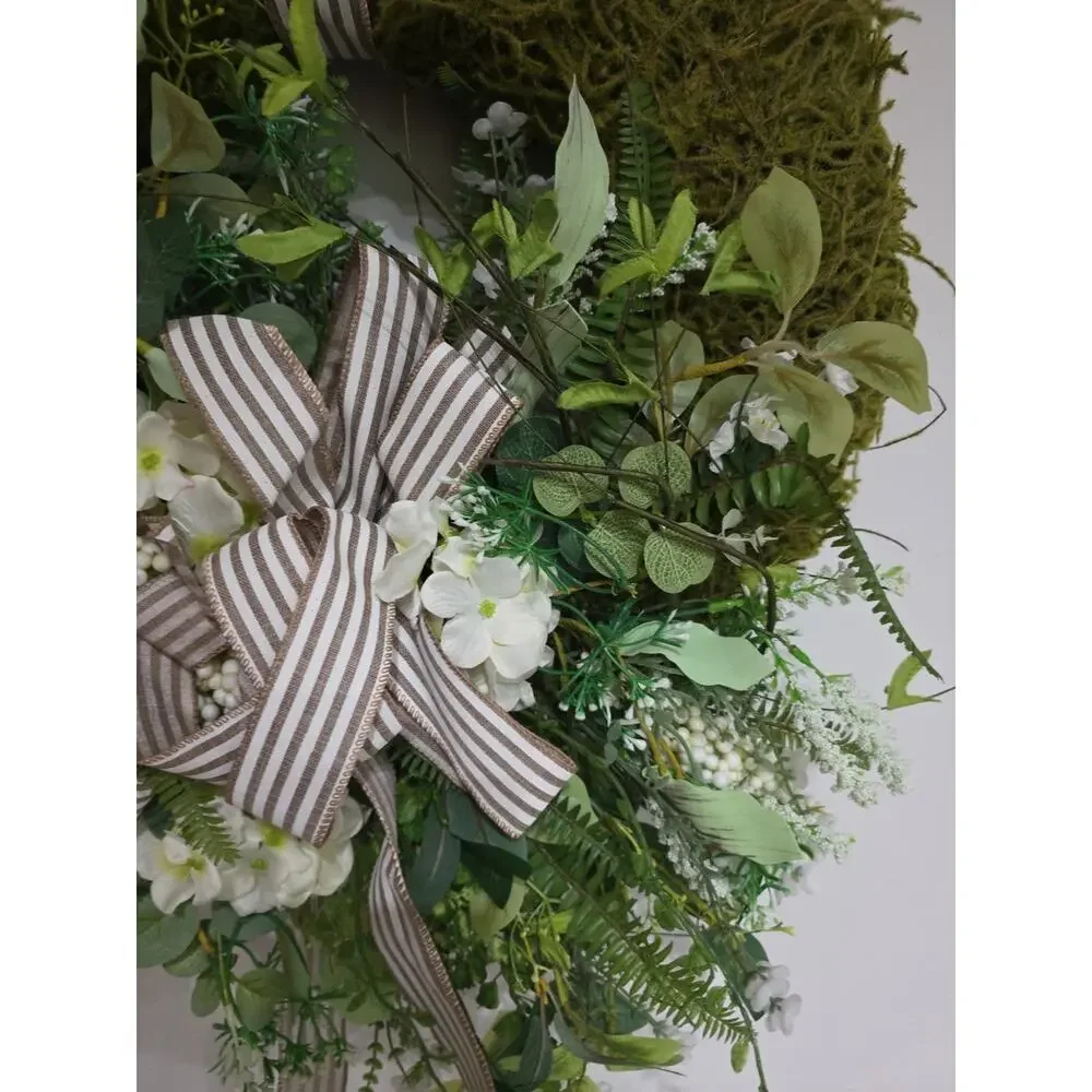 Handmade Every Day Year Round Moss Covered Angel Vine Wreath Large